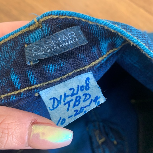 LF 90s Baggy Carmar Cut-Out Acid Wash Ripped Jeans Blue - Custom Made - Picture 5 of 6